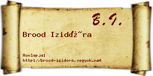 Brood Izidóra névjegykártya